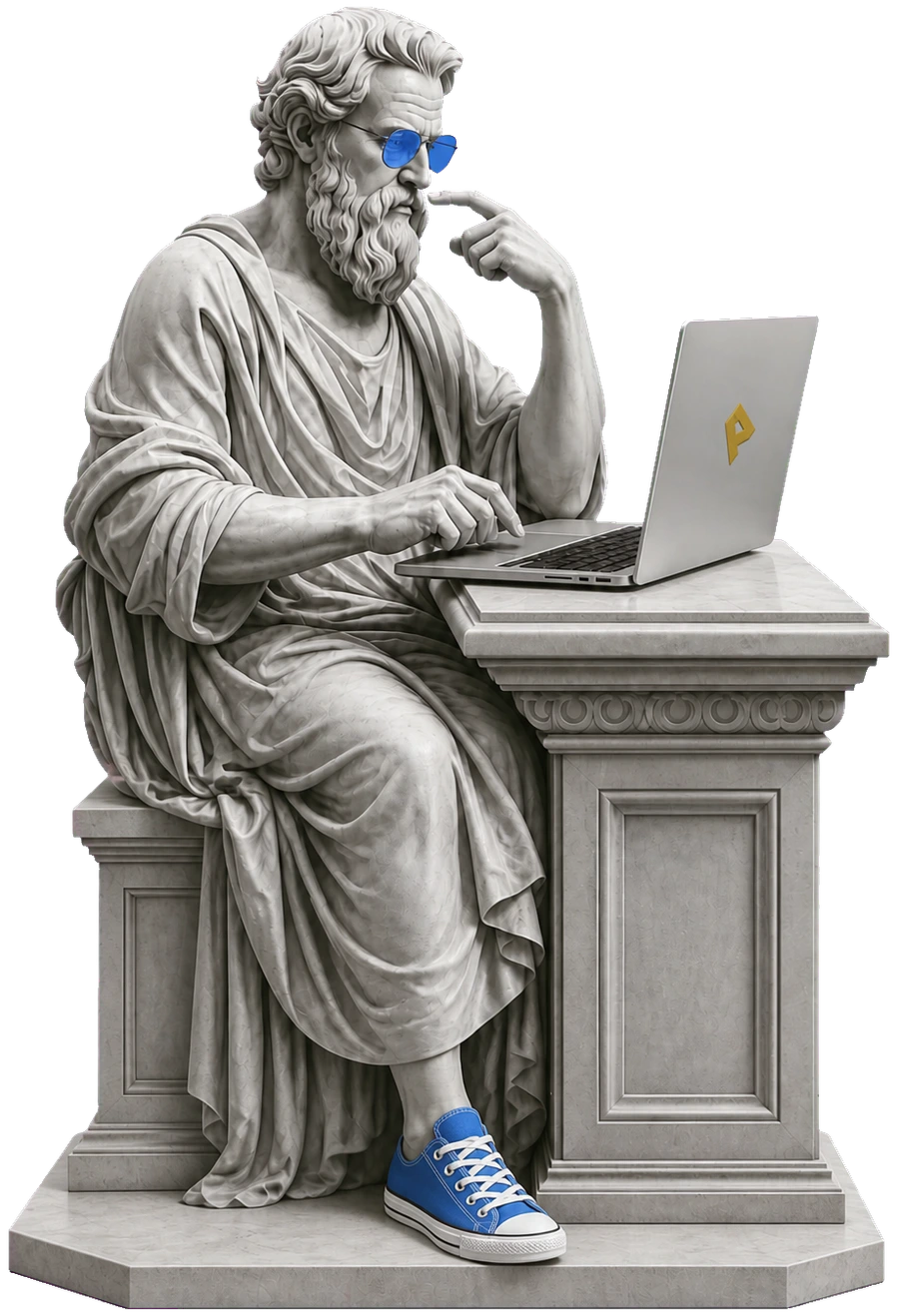 Античная статуя в Converse за MacBook Pro